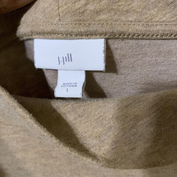J Jill Tan Women’s Lightweight Sweater Small Turtleneck Cuffed Sleeve Size Large - Picture 3 of 11